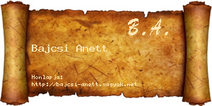 Bajcsi Anett névjegykártya