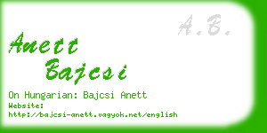 anett bajcsi business card